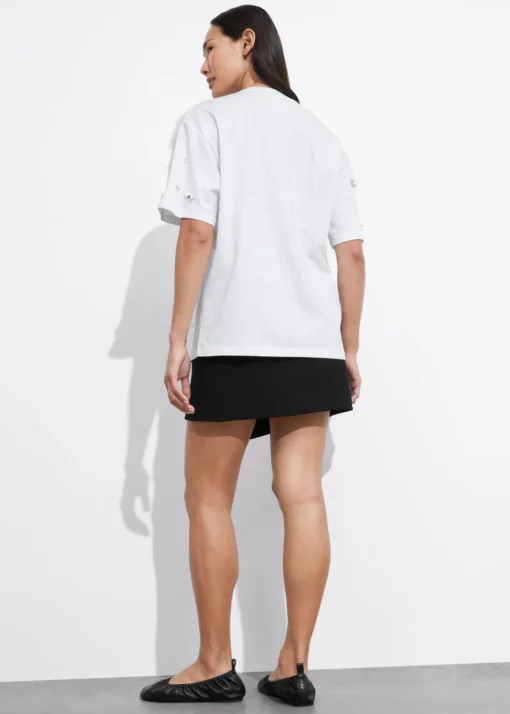 T-shirt à Motifs Floraux Appliqués