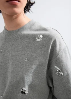 T-shirt à Motifs Floraux Appliqués