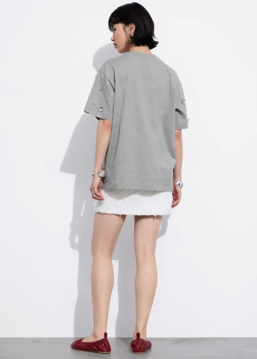 T-shirt à Motifs Floraux Appliqués