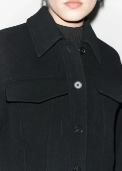 Veste à Col En Laine Mélangée