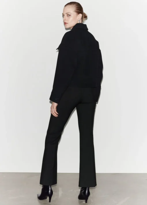 Veste à Col En Laine Mélangée