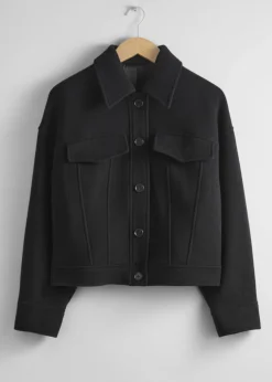Veste à Col En Laine Mélangée