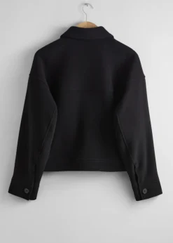 Veste à Col En Laine Mélangée
