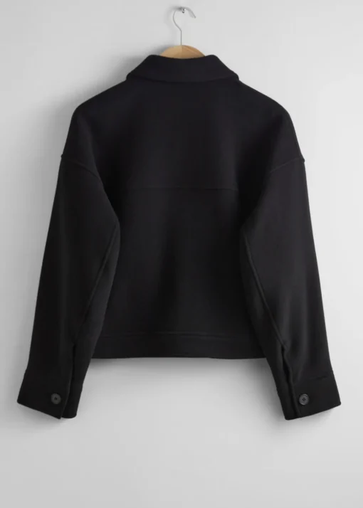 Veste à Col En Laine Mélangée