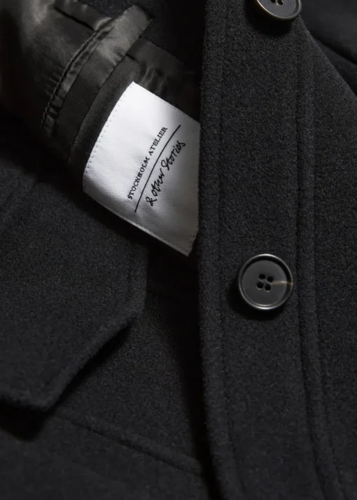 Veste à Col En Laine Mélangée