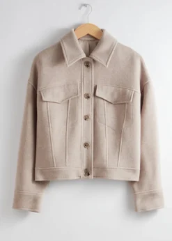 Veste à Col En Laine Mélangée