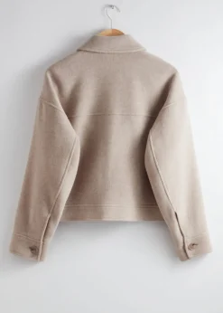 Veste à Col En Laine Mélangée