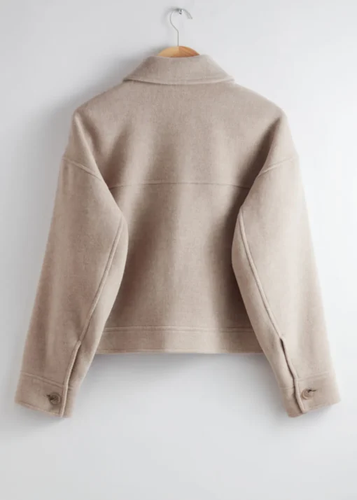 Veste à Col En Laine Mélangée