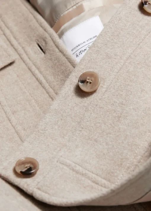 Veste à Col En Laine Mélangée