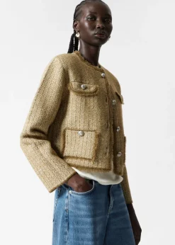 Veste Boutonnée En Tweed