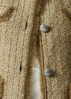 Veste Boutonnée En Tweed
