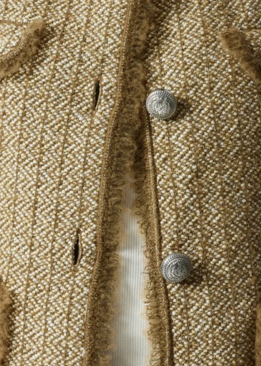 Veste Boutonnée En Tweed