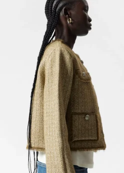 Veste Boutonnée En Tweed