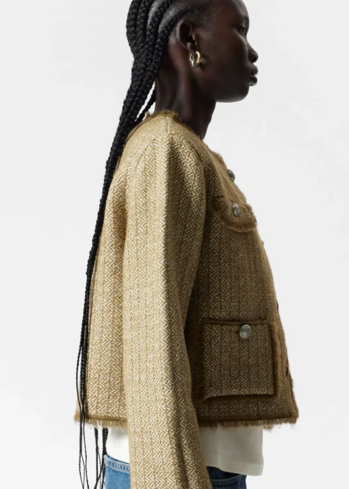 Veste Boutonnée En Tweed