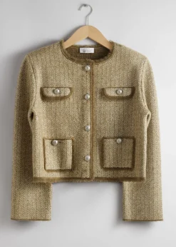 Veste Boutonnée En Tweed