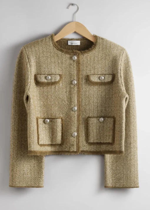 Veste Boutonnée En Tweed