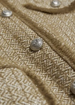 Veste Boutonnée En Tweed