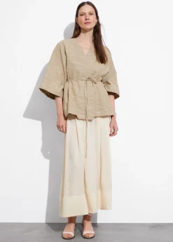 Veste Ceinturée En Soie Mélangée