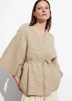 Veste Ceinturée En Soie Mélangée