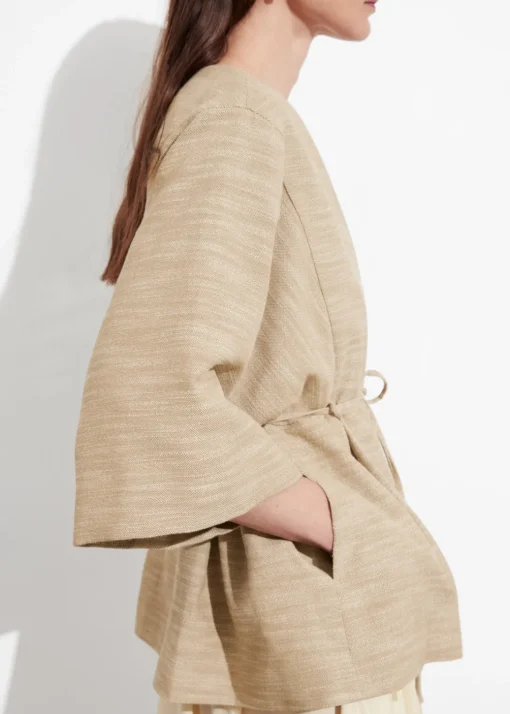 Veste Ceinturée En Soie Mélangée