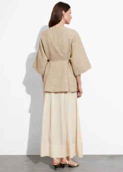 Veste Ceinturée En Soie Mélangée