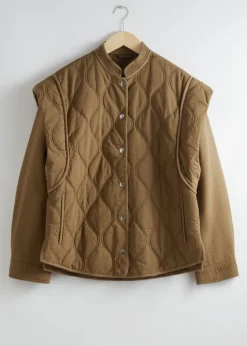 Veste Matelassée à épaules Longues