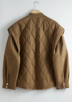 Veste Matelassée à épaules Longues