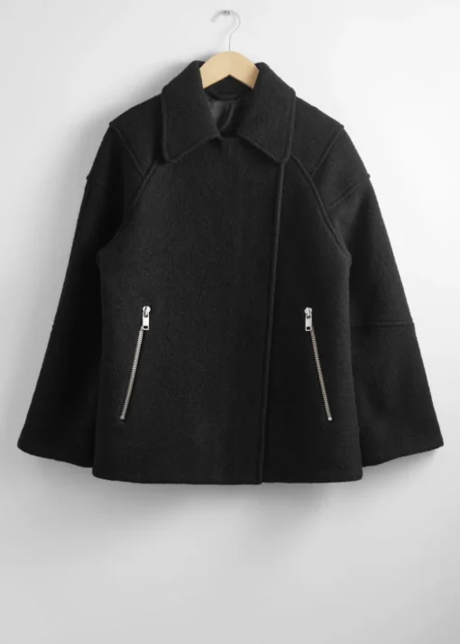 Veste Motard En Laine
